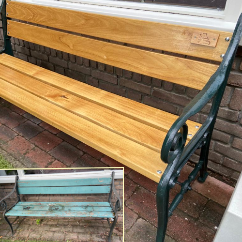 Gerenoveerd bankje