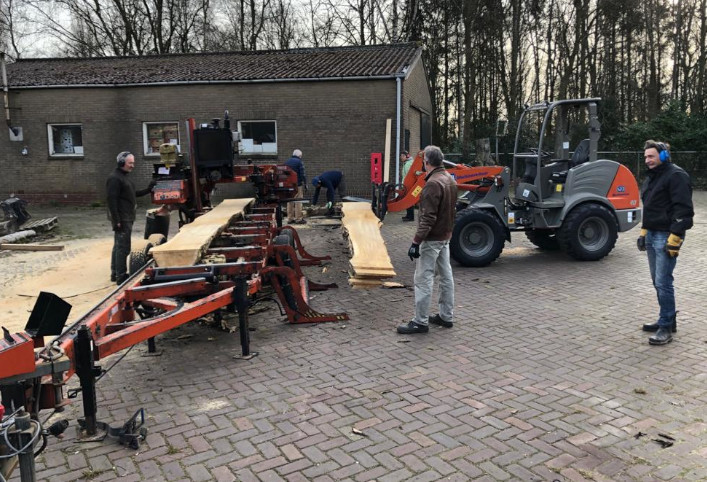 Vorige zaagdag op de werkplaats van Stadshout Den Bosch
